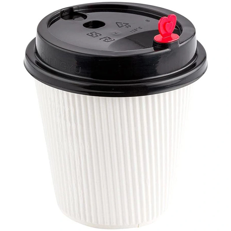 Uchampak- Plastic Dome Lids for Disposable Paper Hot Cups, Fits most Cups Recyclable Easy-Flow Anti-Spill Design
