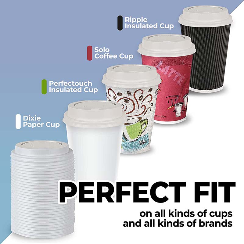 Uchampak- Disposable Paper Hot Cup Lids, Fits most Cups Recyclable Easy-Flow Anti-Spill Design For Home Accessories - Image 3