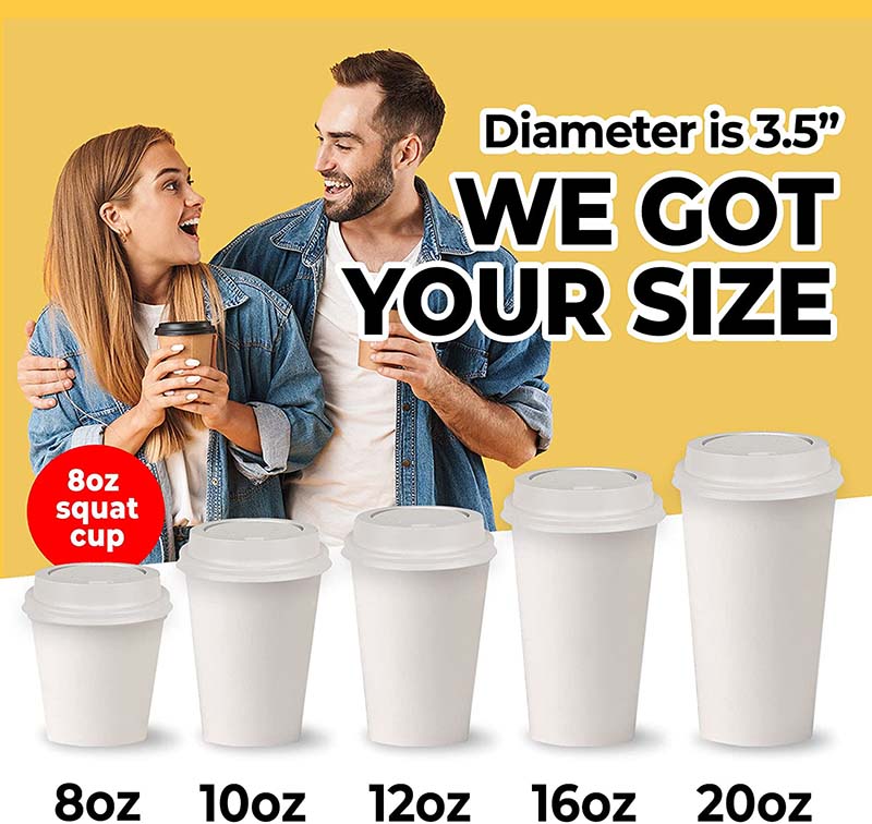 Uchampak- Disposable Paper Hot Cup Lids, Fits most Cups Recyclable Easy-Flow Anti-Spill Design For Home Accessories - Image 4