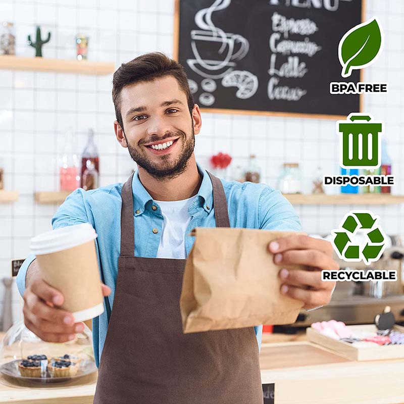 Uchampak- Disposable Paper Hot Cup Lids, Fits most Cups Recyclable Easy-Flow Anti-Spill Design For Home Accessories - Image 7