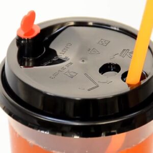 Uchampak - Plastic Lids for Disposable Paper Hot Cups, Fits most Cups Recyclable Easy-Flow Anti-Spill Design