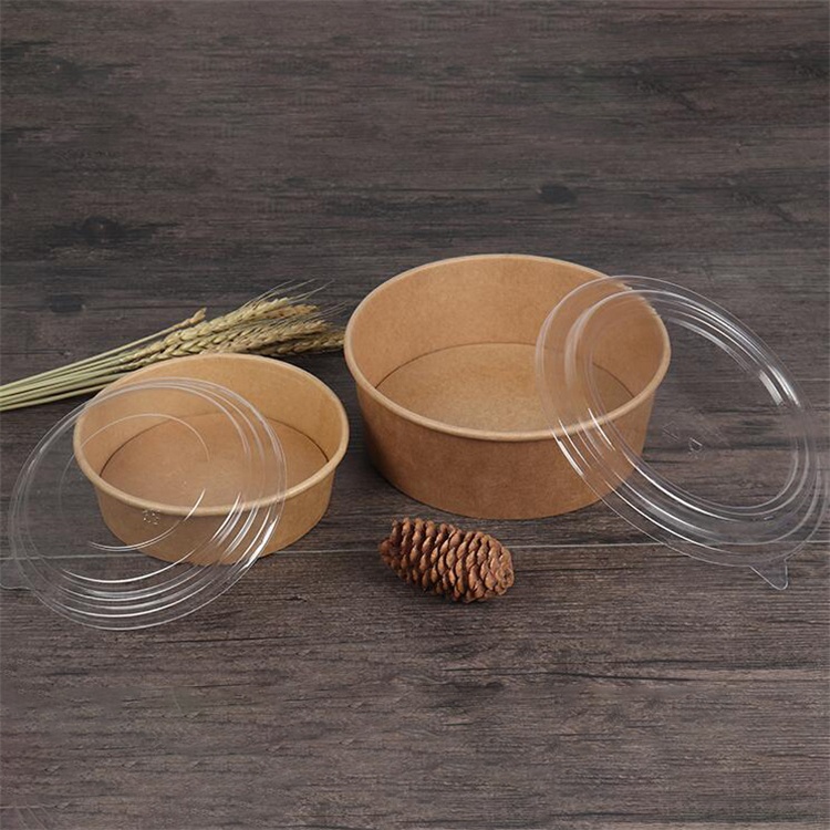 Uchampak - Disposable Soup Bowl kraft paper take out salad bowl with lid Container