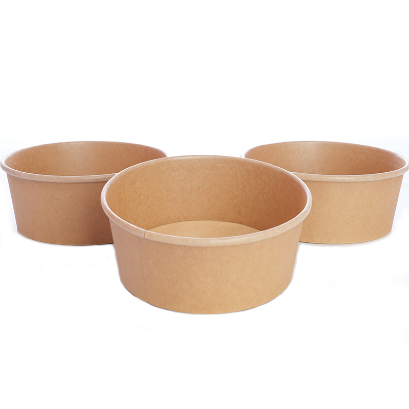 Uchampak- Poke Pak Disposable round soup container with paper lid to go bowl soup cup kraft bowl Container