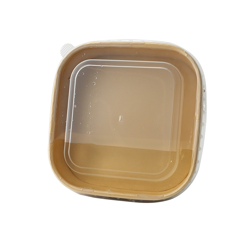 Uchampak Custom Square Paper Bowls – Greaseproof, Waterproof, Disposable Food-Grade Bowls - Image 6