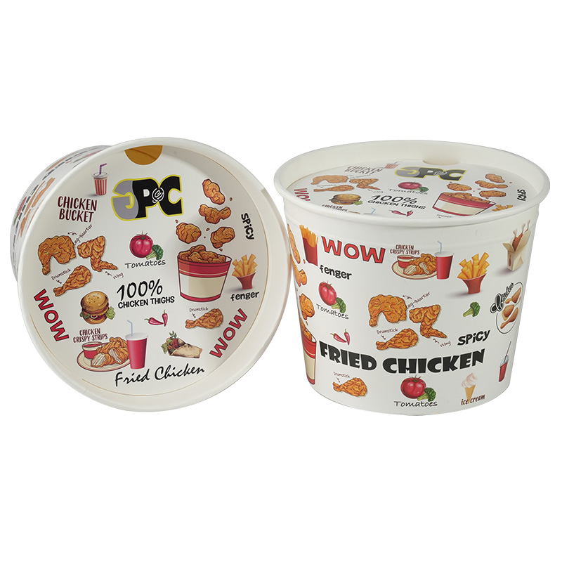 Uchampak Factory Custom Paper Buckets – Eco-Friendly 85oz Popcorn & Fried Chicken Takeout