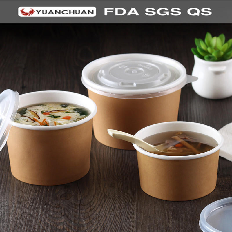 Uchampak - Kraft paper bowl for soup with PE printing Container