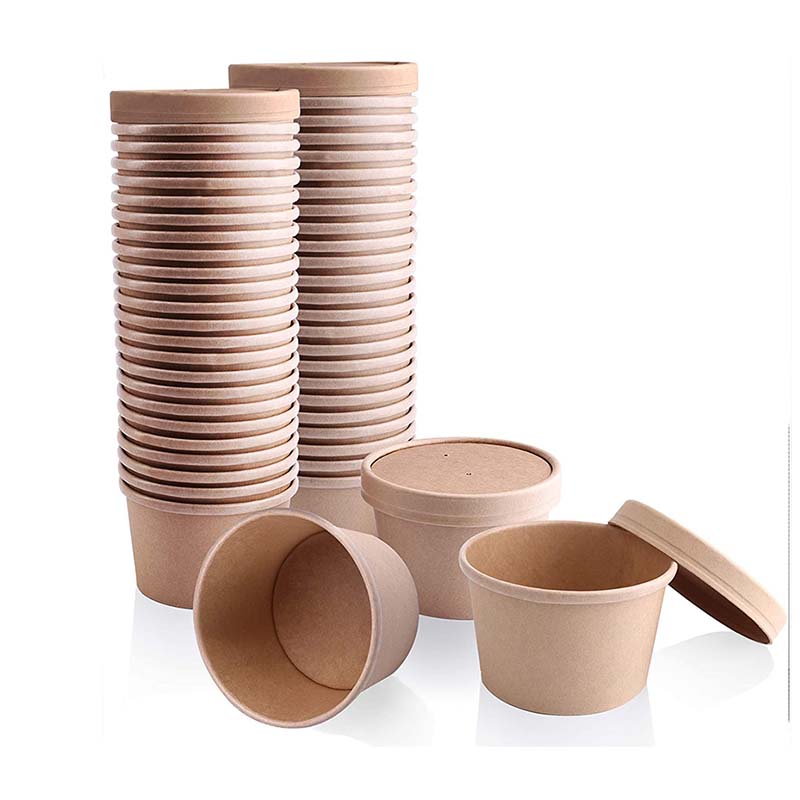 Uchampak- Poke Pak Disposable round soup container with paper lid to go bowl square/round/rectangle bowl Container