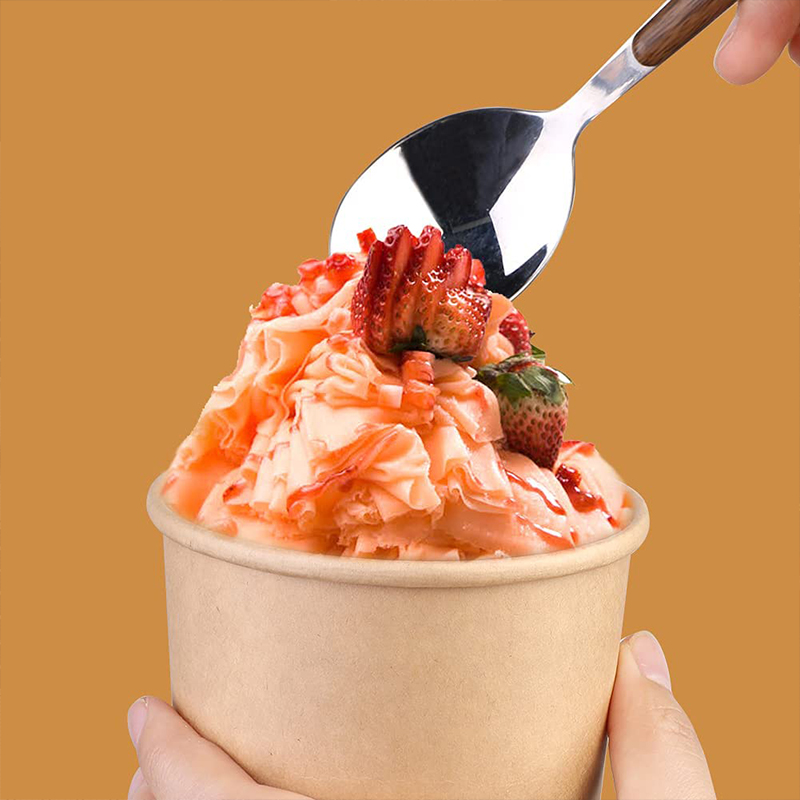 Uchampak- Poke Pak Disposable round soup container with paper lid paper soup container kraft bowl Container