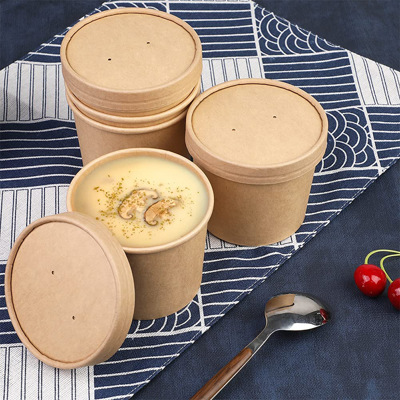 Uchampak - Poke Pak Disposable round soup container with paper lid to go bowl food container Container1