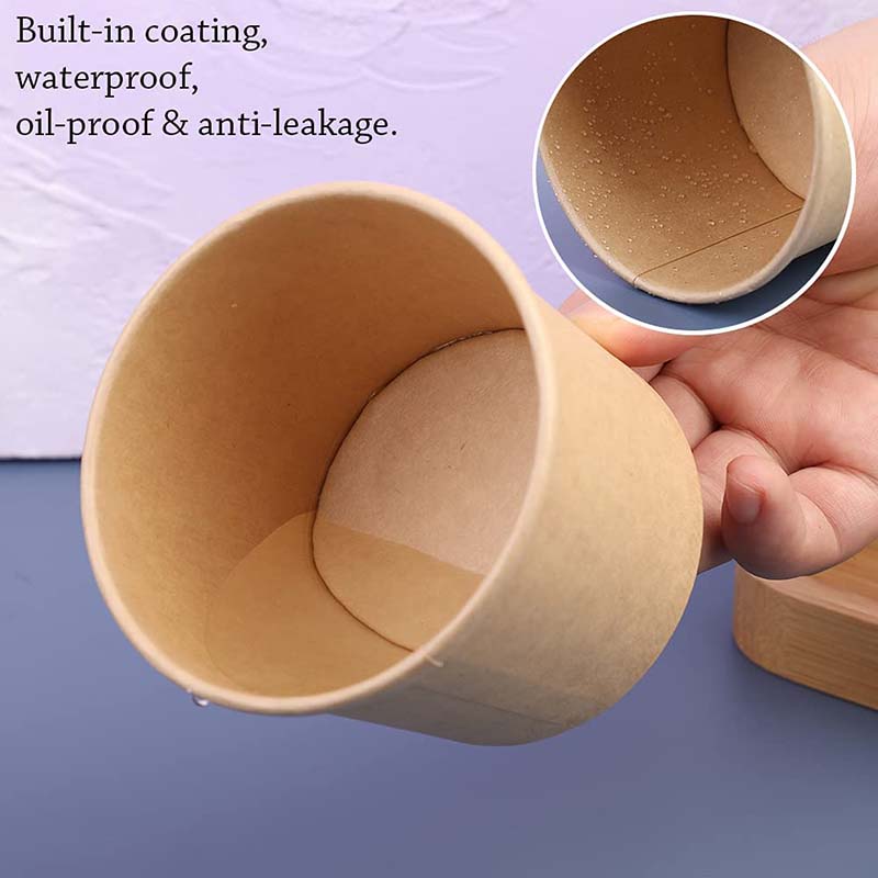 Uchampak- Poke Pak Disposable round soup container with paper lid to go bowl food container salad bowl Container