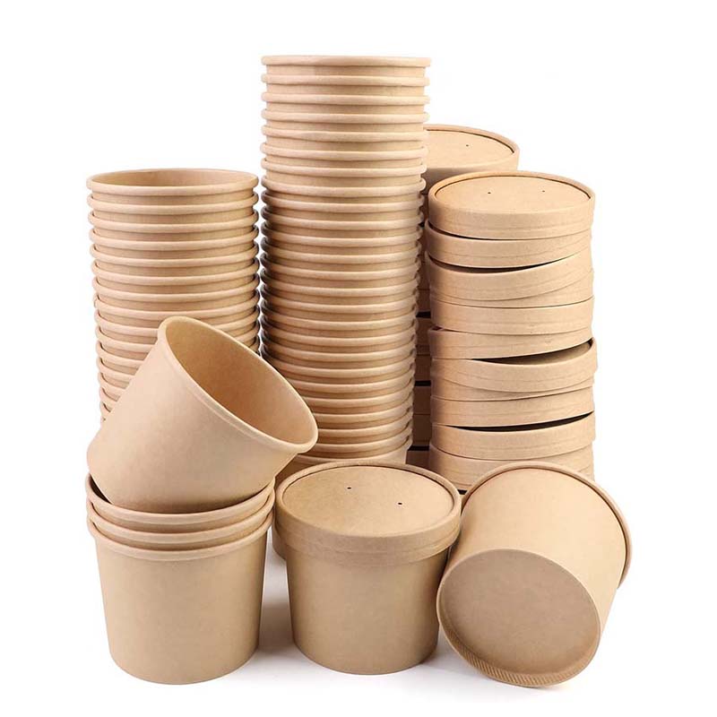 Uchampak - Poke Pak Disposable round soup container with paper lid to go bowl soup container/cup paper bowl Container3