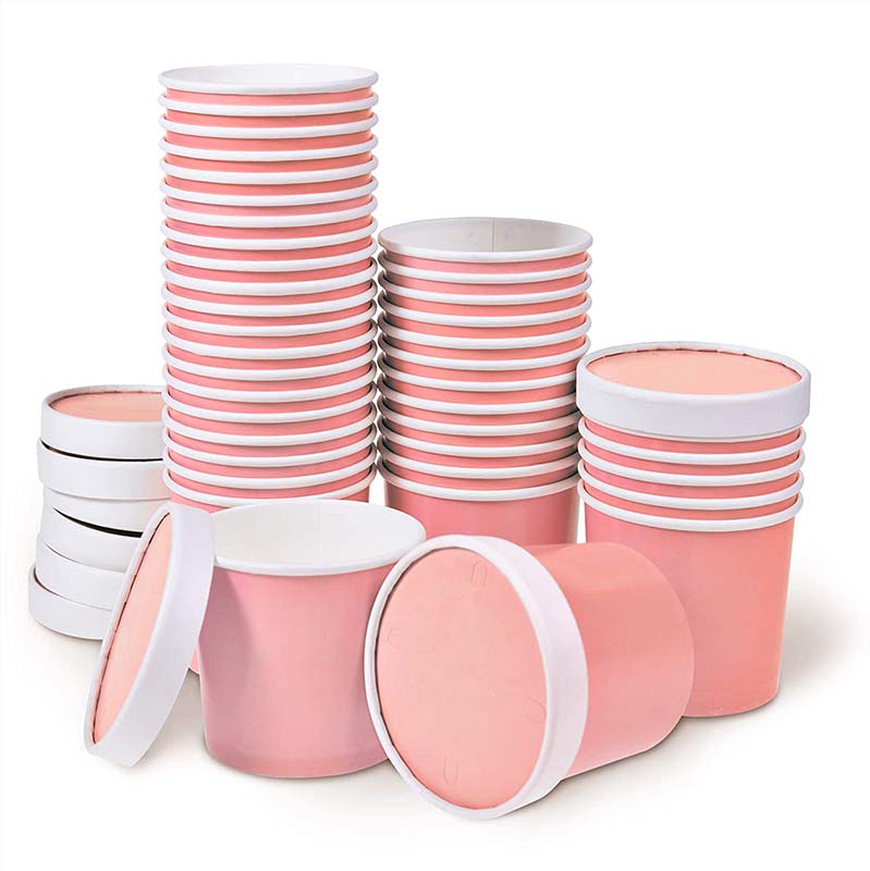 Uchampak- Poke Pak Disposable round soup container with paper lid to go bowl soup cup ice cream cup/container - Image 4