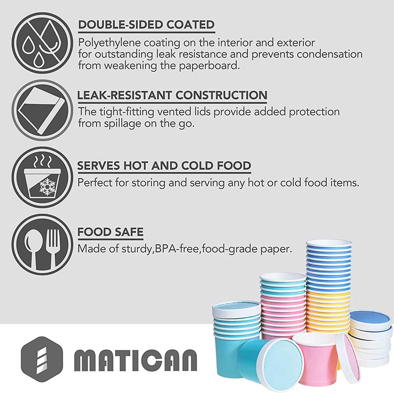 Uchampak - Poke Pak Disposable round soup container with paper lid paper soup container Container1 - Image 5
