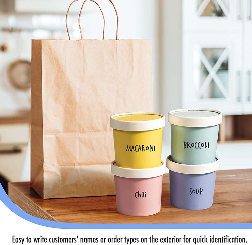 Uchampak - Poke Pak Disposable round soup container with paper lid paper soup container Container1 - Image 6