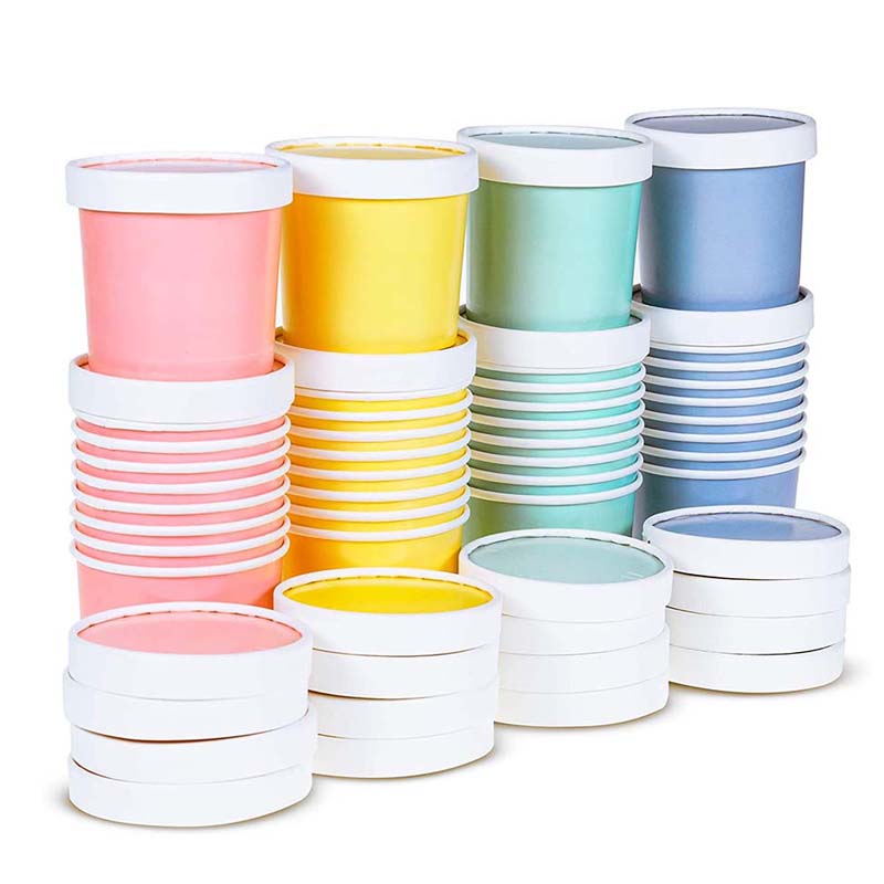 Uchampak - Poke Pak Disposable round soup container with paper lid to go bowl soup cup kraft bowl to go bowl Container