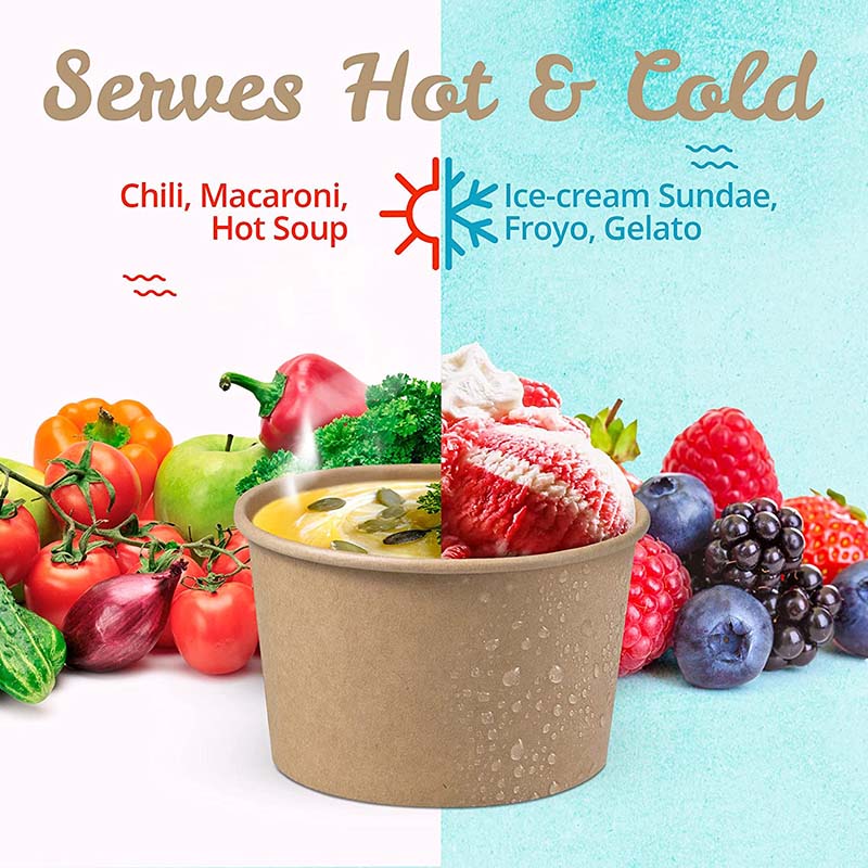 Uchampak- Poke Pak Disposable round soup container with paper lid to go bowl food container soup container - Image 4