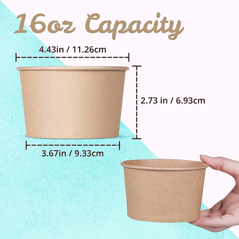 Uchampak- Poke Pak Disposable round soup container with paper lid to go bowl food container soup container - Image 6