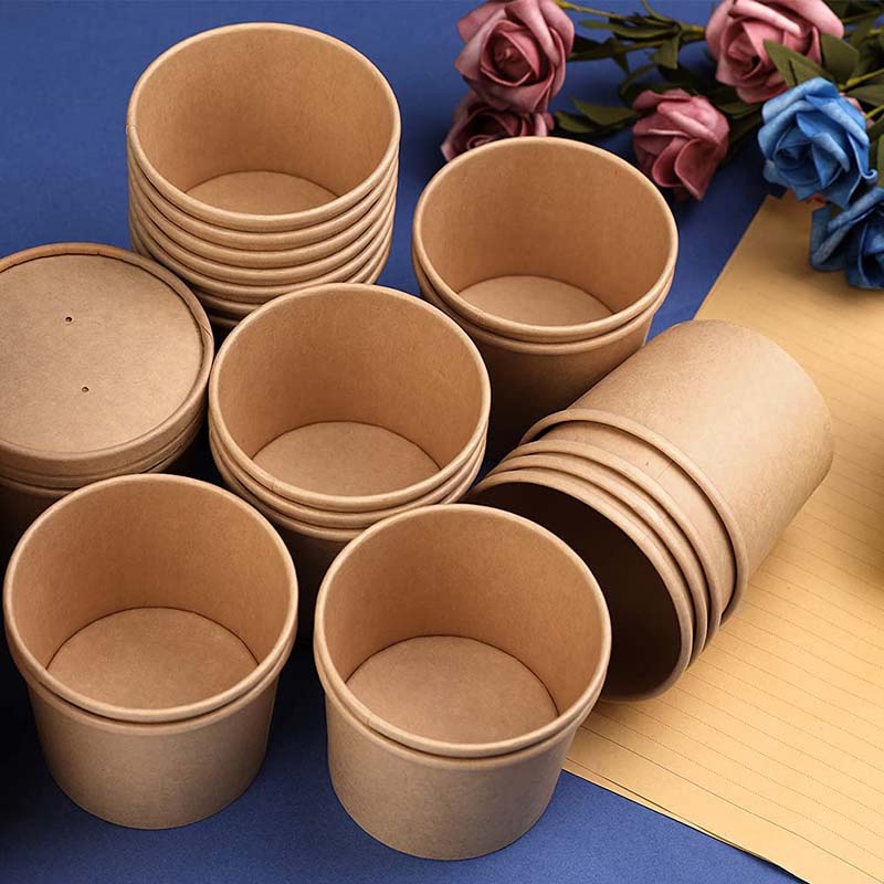 Uchampak - Poke Pak Disposable round soup container with paper lid to go bowl soup container/cup Container - Image 4