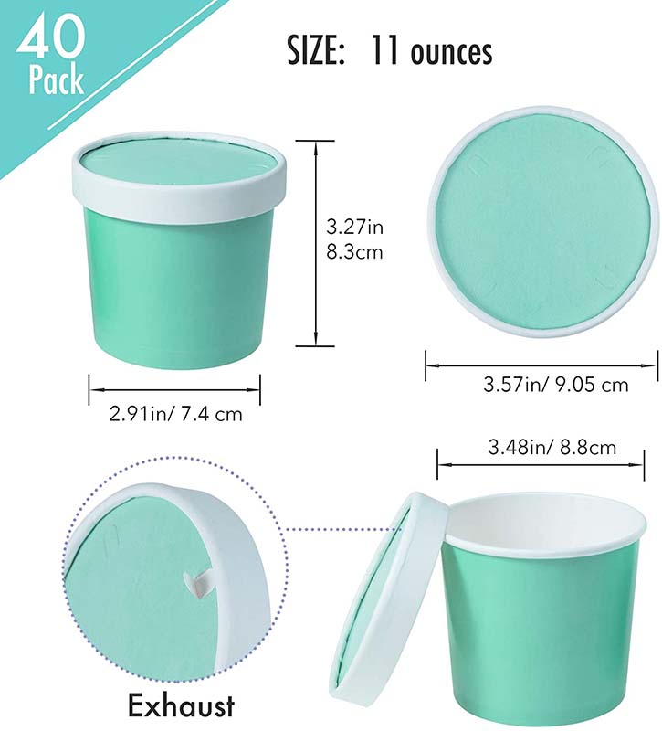 Uchampak - Poke Pak Disposable round soup container with paper lid to go bowl food container soup container - Image 3