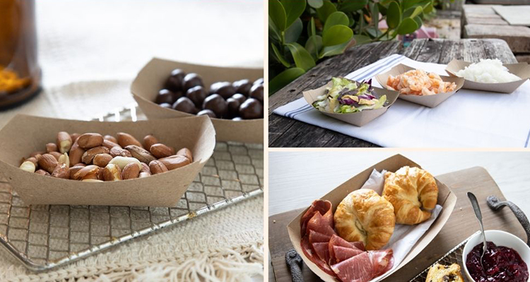 Uchampak- 100% Food Grade Paper Take Away Ppaer Tray Cake Board Customized Logo Design Cup Sleeves - Image 3