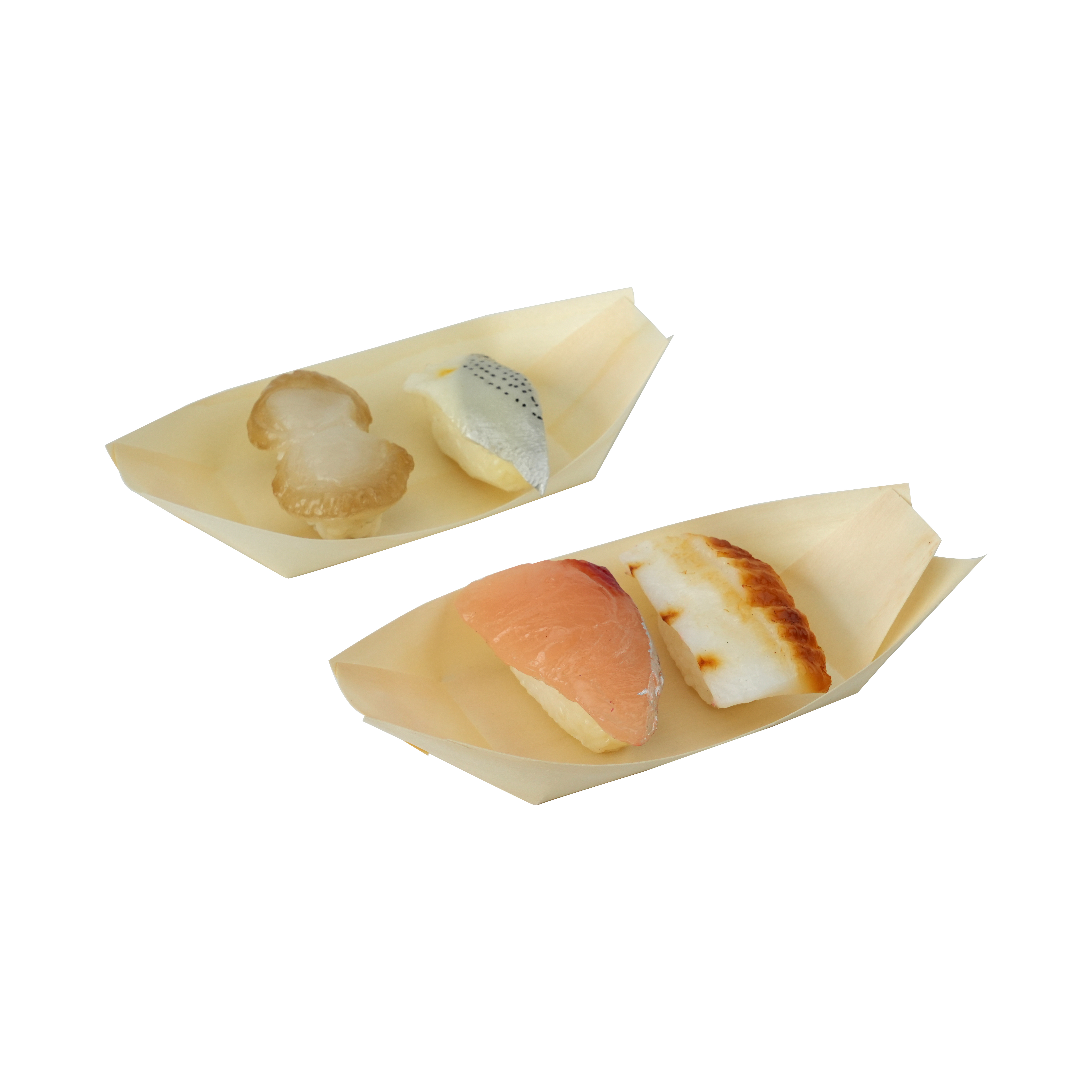 Sushi Boat Serving Tray 100 Pcs Disposable Japanese Sashimi Plate Wooden Sushi Serving Tray Boat
