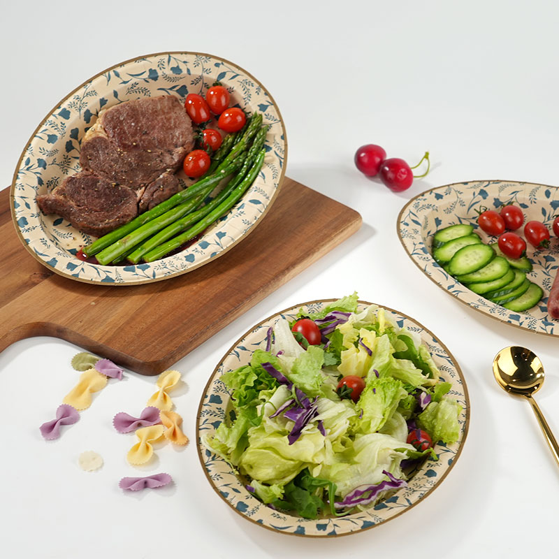 Uchampak Custom Biodegradable Paper Plates – Duty, Greaseproof for Party & Restaurant - Image 5