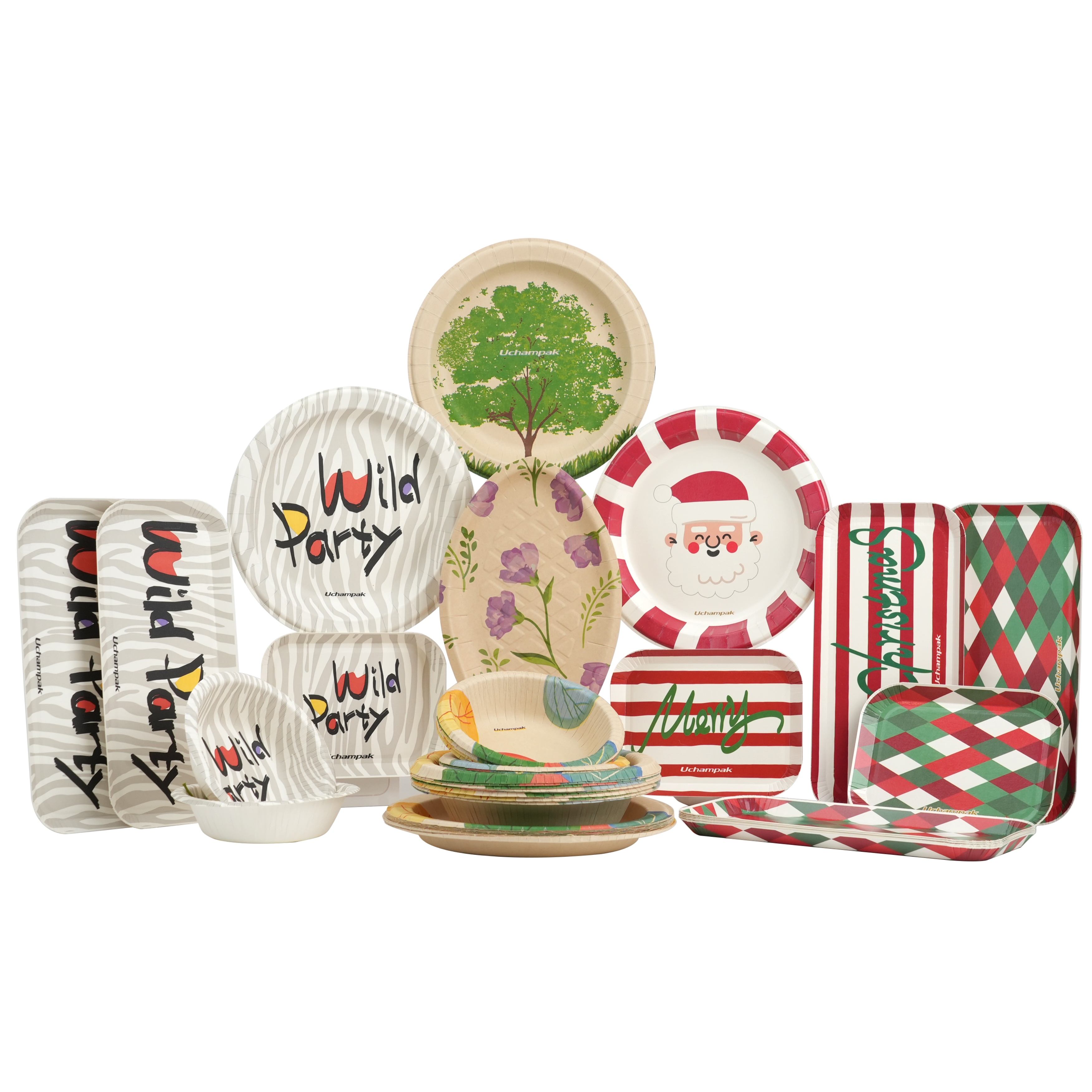 Uchampak Bulk Biodegradable Paper Plates – Durable, Eco-Friendly for Food Service