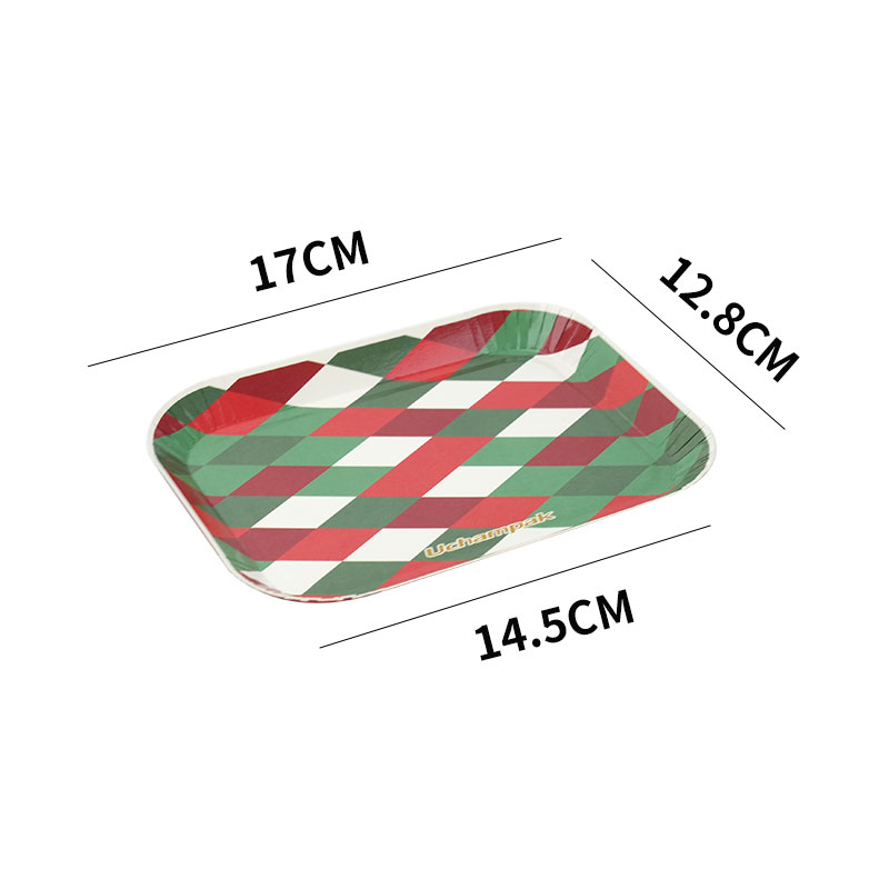 Christmas style Eco Friendly Disposable fruit cake Vegetable Food Paper Tray With Logo - Image 8