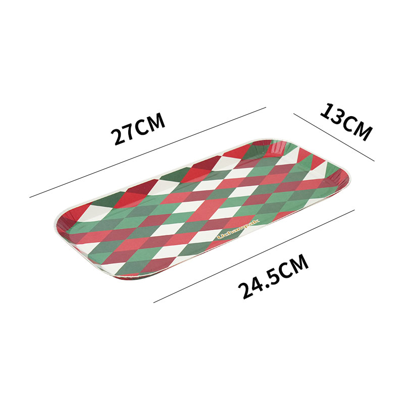 Christmas style Eco Friendly Disposable fruit cake Vegetable Food Paper Tray With Logo - Image 9