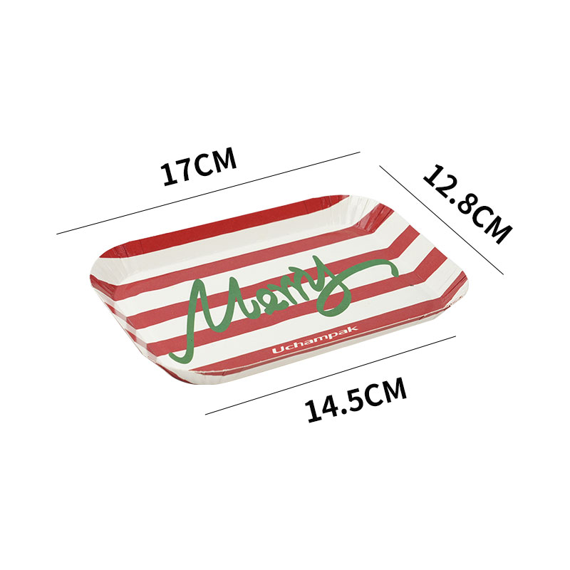 Christmas style Eco Friendly Disposable fruit cake Vegetable Food Paper Tray With Logo - Image 10