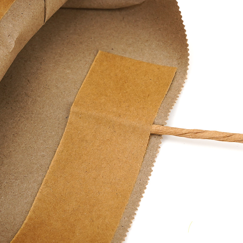 Factory Custom Printing logo Sizes Food Packaging Square Flat Bottom Paper Bag Brown Kraft Paper Bag With Handle - Image 7