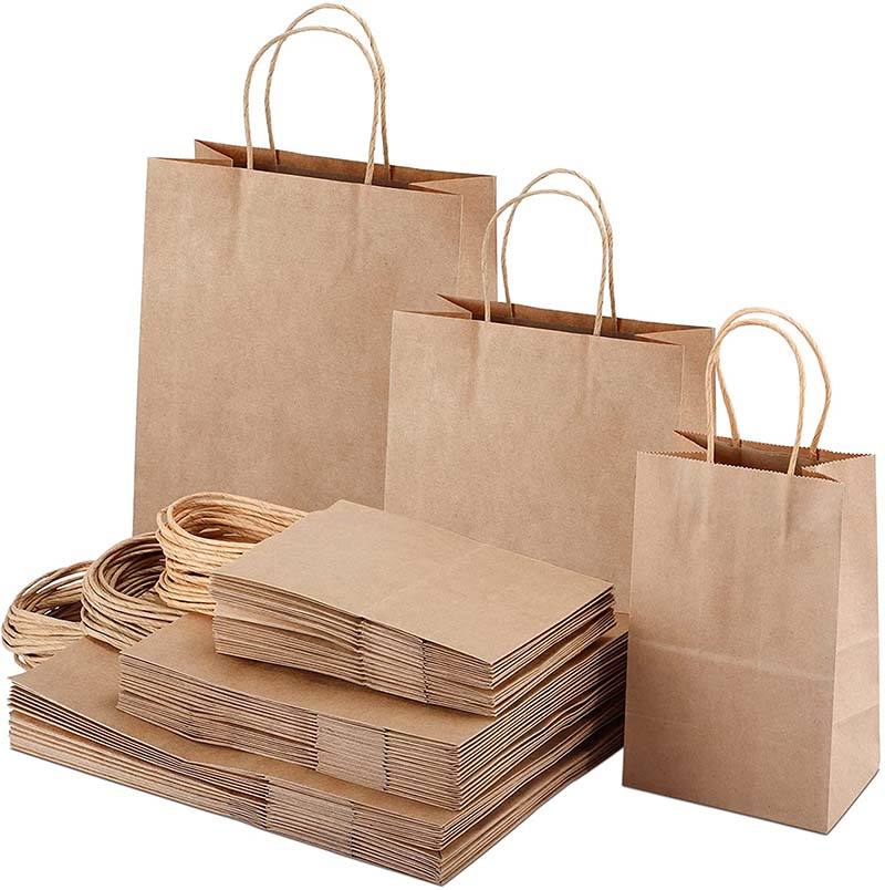Uchampak Wholesale Kraft Paper Bags – Printed Candy & Gift Cube Boxes with Handle and Tags