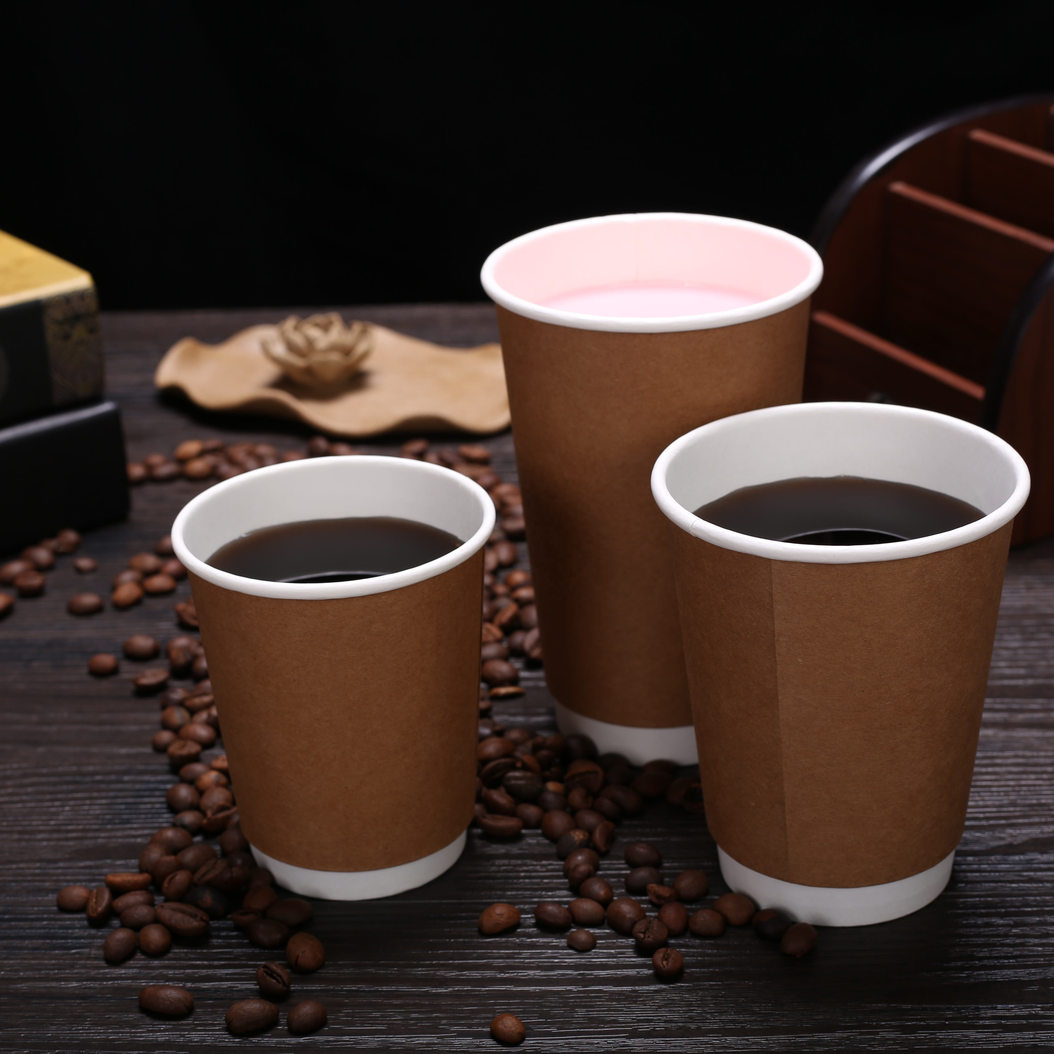 Uchampak - customized logo paper cup printed styrofoam cups double wall coffee cup from china suppliers Double wall cup